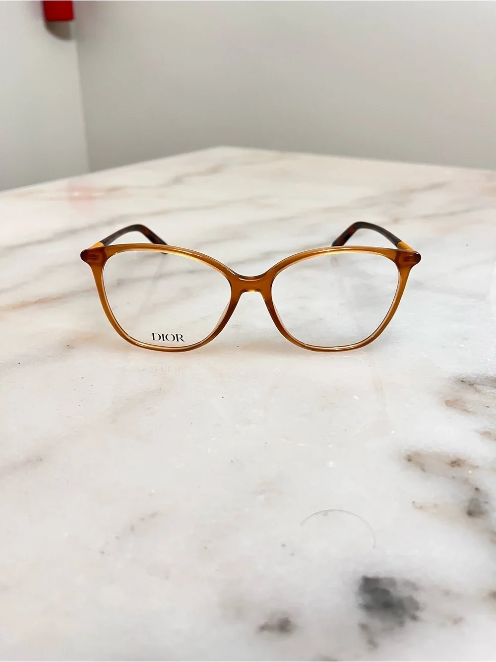 Dior Women's Amber Brown Cat-Eye Glasses